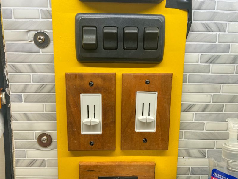 Camper Van Lighting and Light Switches