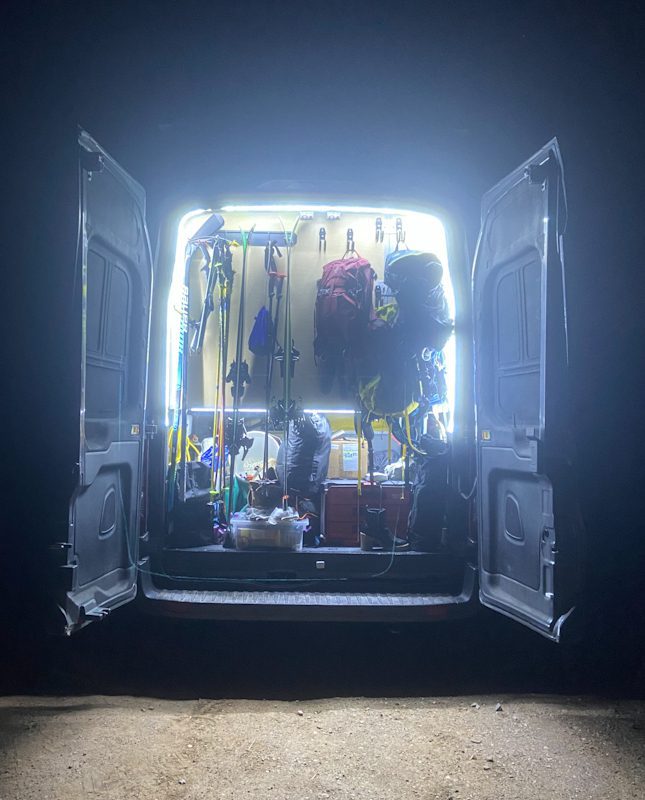 DIY Ford Transit Camper Van Conversion - Gear Wall